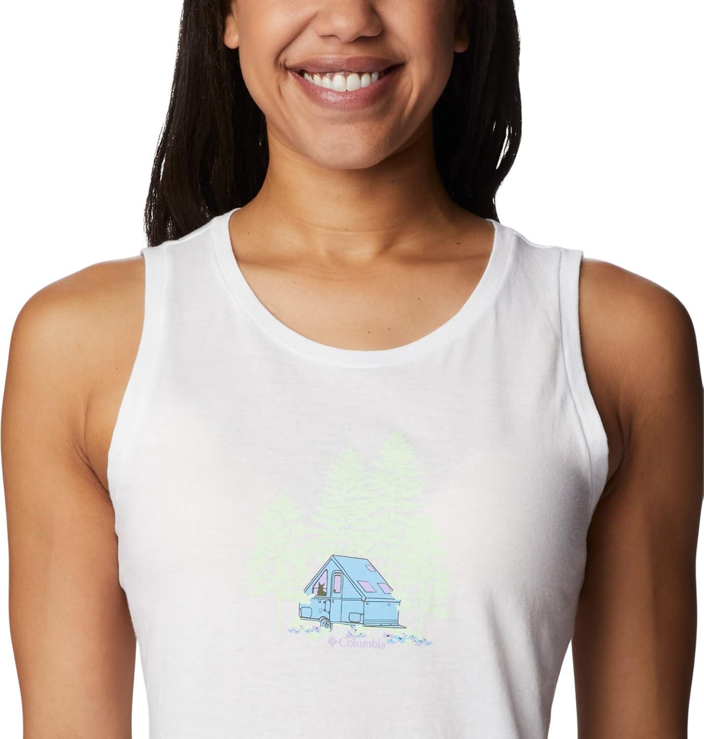 imageColumbia Womens Bluff Mesa TankCami ShirtWhiteBest Site Graphic