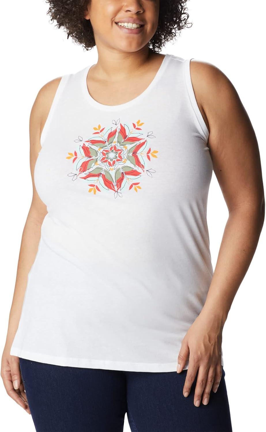 imageColumbia Womens Bluff Mesa TankCami ShirtWhiteFloral Landscape