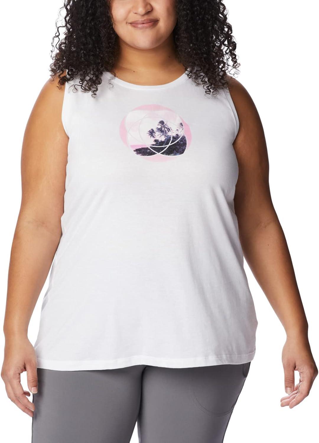 imageColumbia Womens Bluff Mesa TankCami ShirtWhiteMeditation Isle Graphic
