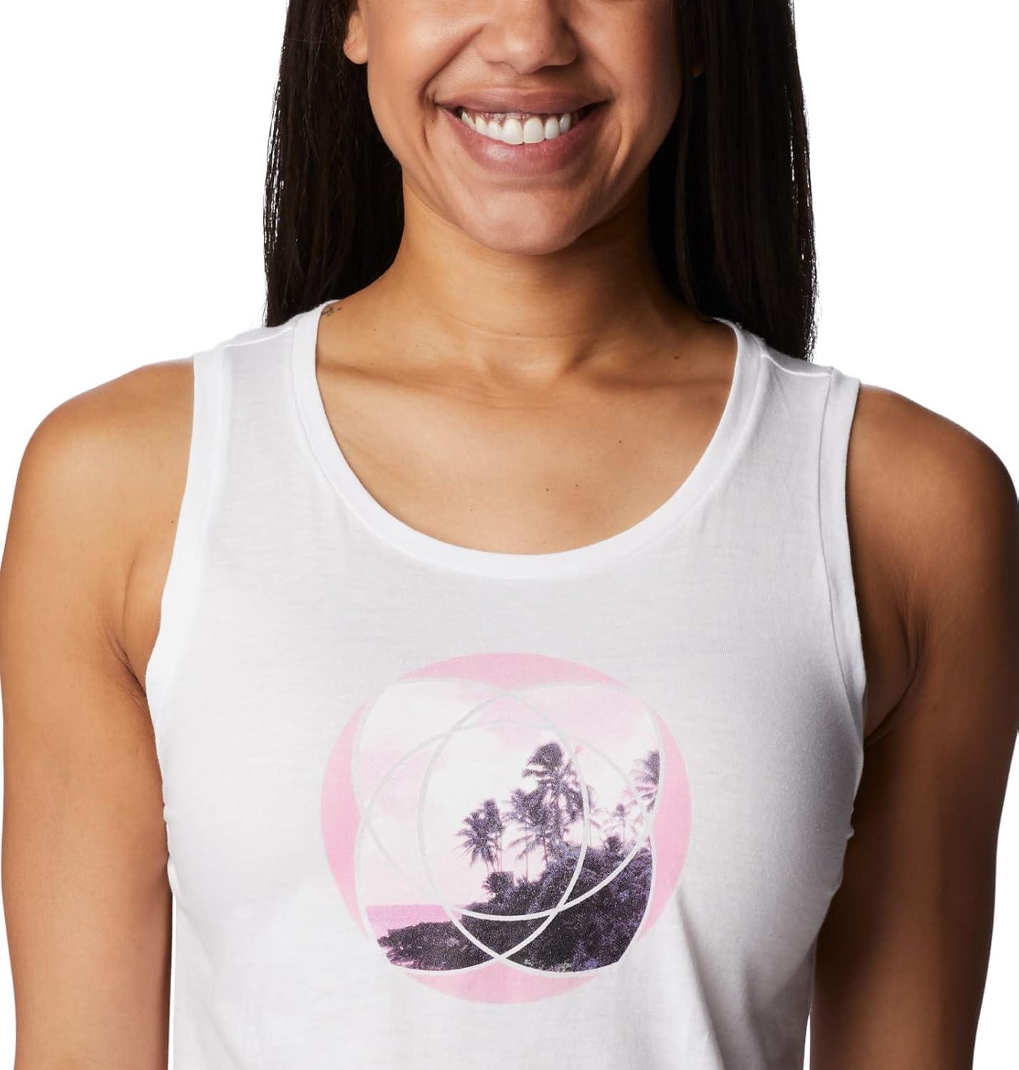 imageColumbia Womens Bluff Mesa TankCami ShirtWhiteMeditation Isle Graphic