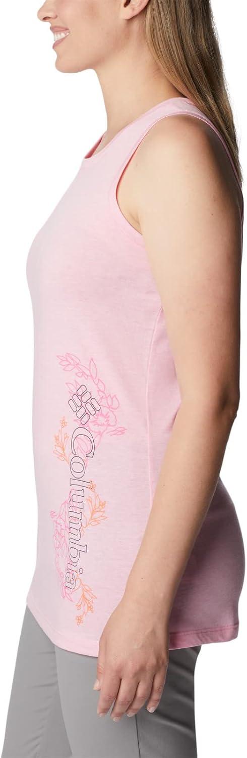 imageColumbia Womens Bluff Mesa TankCami ShirtWild Rose HeatherBlooming Lines Graphic