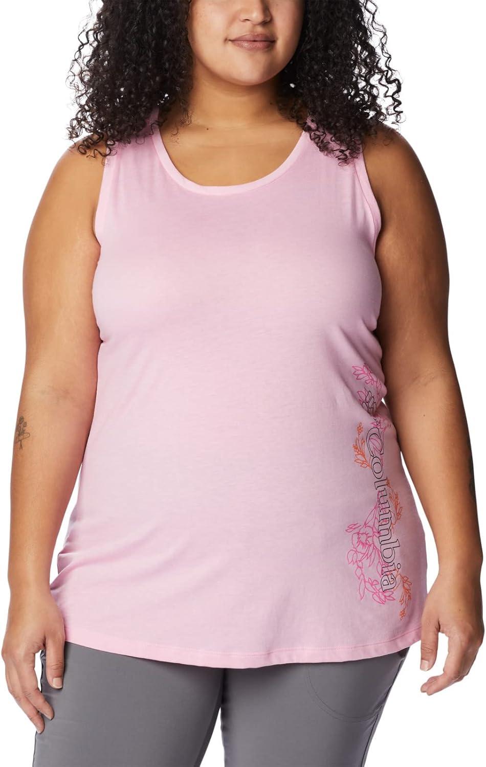 imageColumbia Womens Bluff Mesa TankCami ShirtWild Rose HeatherBlooming Lines Graphic