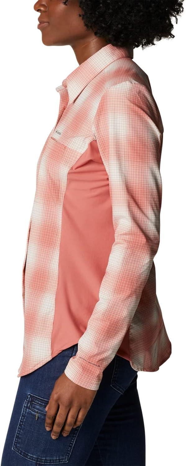 imageColumbia Womens Claudia Ridge Long Sleeve ShirtHiking ShirtDark Coral Soft Ombre