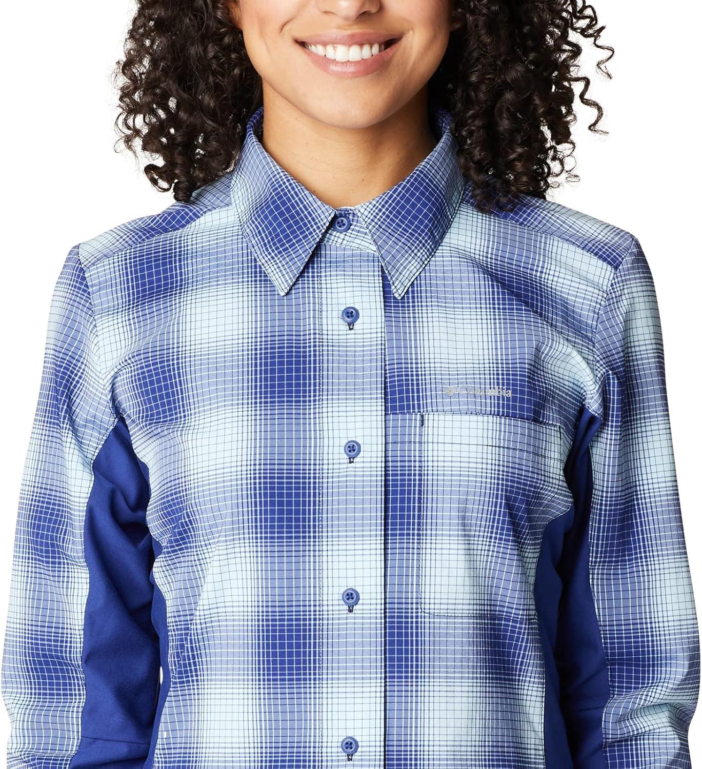 imageColumbia Womens Claudia Ridge Long Sleeve ShirtHiking ShirtDark Sapphire Soft Ombre