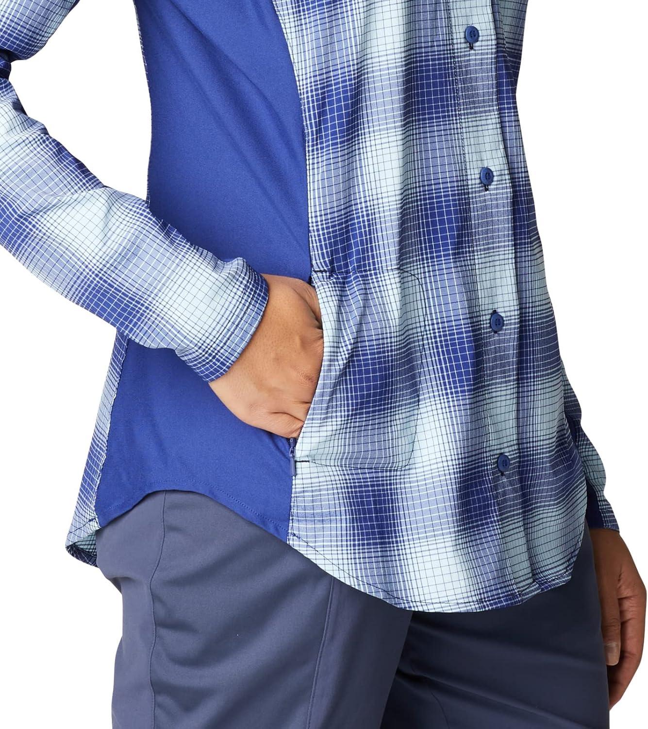 imageColumbia Womens Claudia Ridge Long Sleeve ShirtHiking ShirtDark Sapphire Soft Ombre