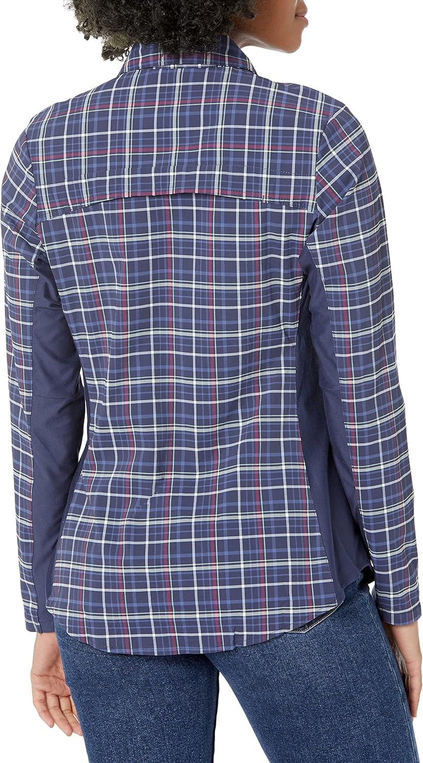 imageColumbia Womens Claudia Ridge Long Sleeve ShirtHiking ShirtNocturnalOpen Field Plaid