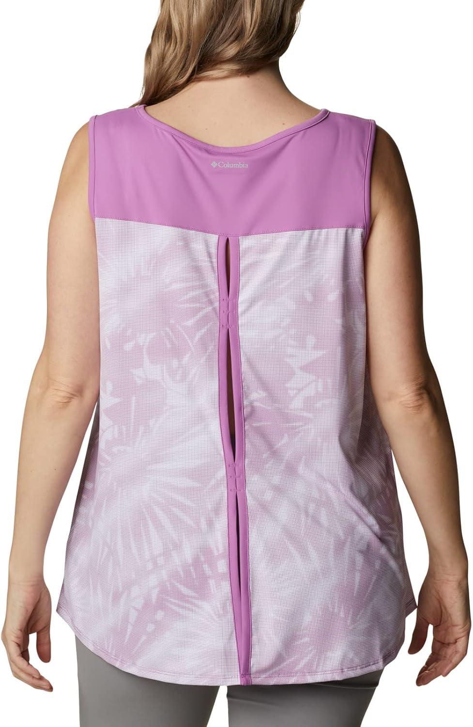imageColumbia Womens Columbia Womens Chill River Tank Top Moisture Wicking Sun ProtectionBlossom PinkSunburst Print