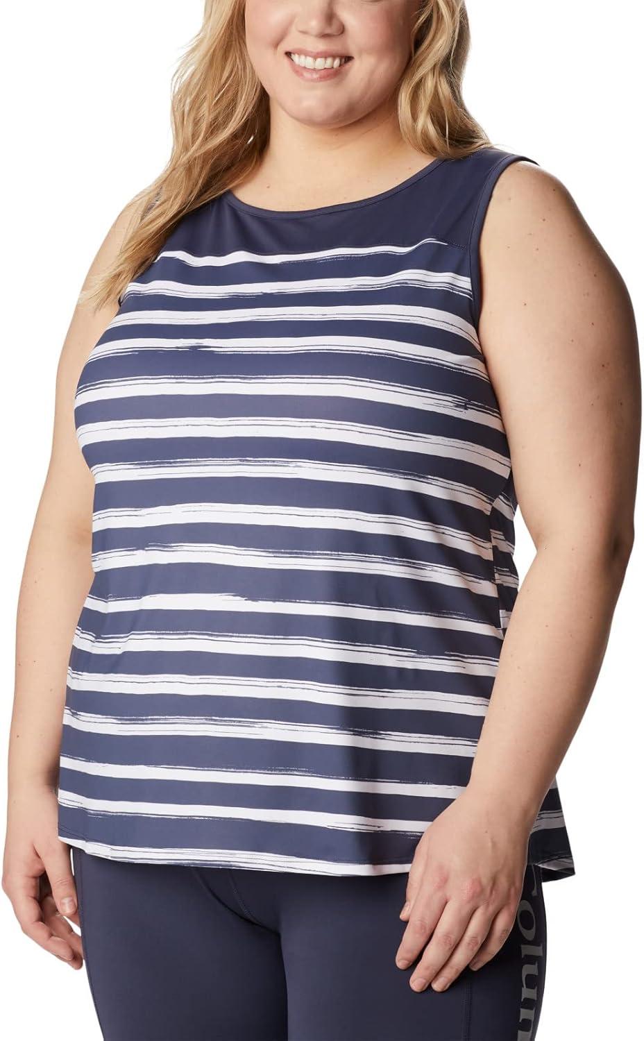 imageColumbia Womens Columbia Womens Chill River Tank Top Moisture Wicking Sun ProtectionNocturnal Brush Stripe