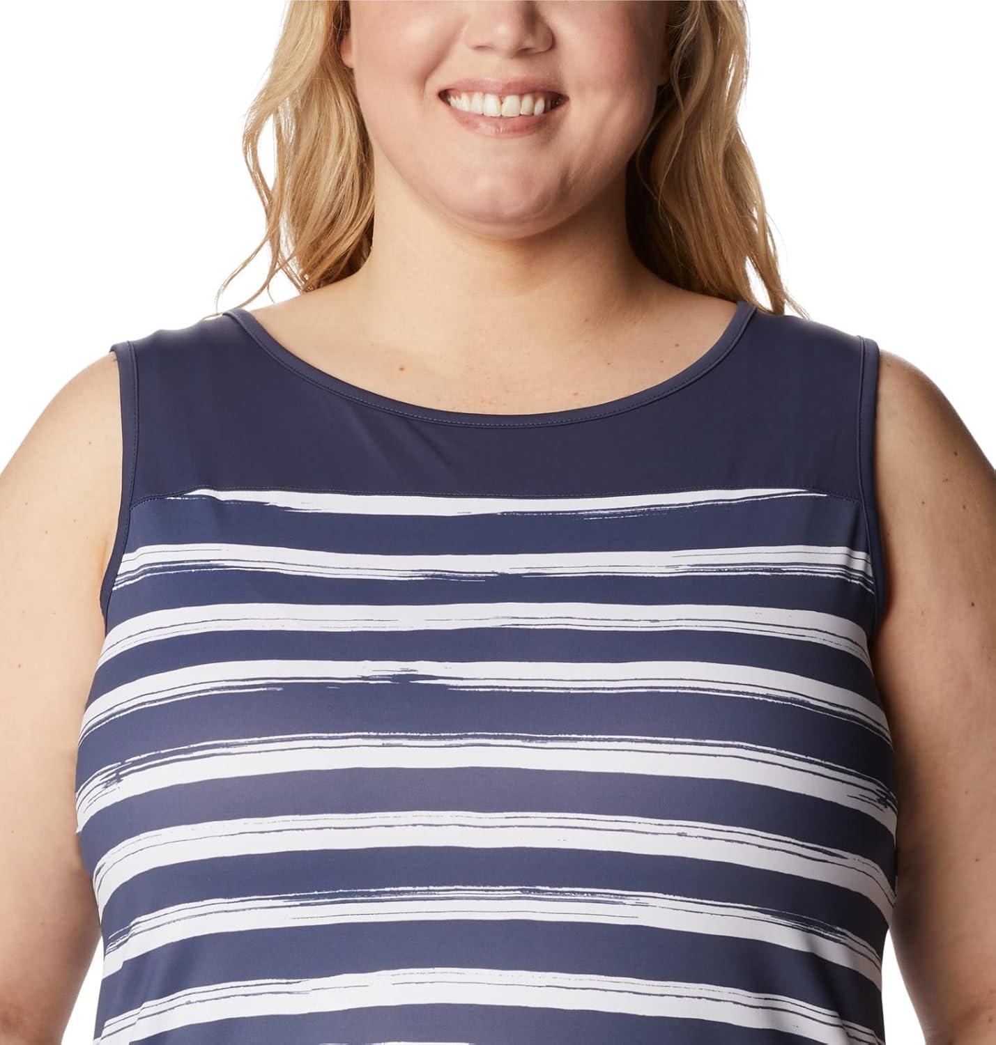 imageColumbia Womens Columbia Womens Chill River Tank Top Moisture Wicking Sun ProtectionNocturnal Brush Stripe