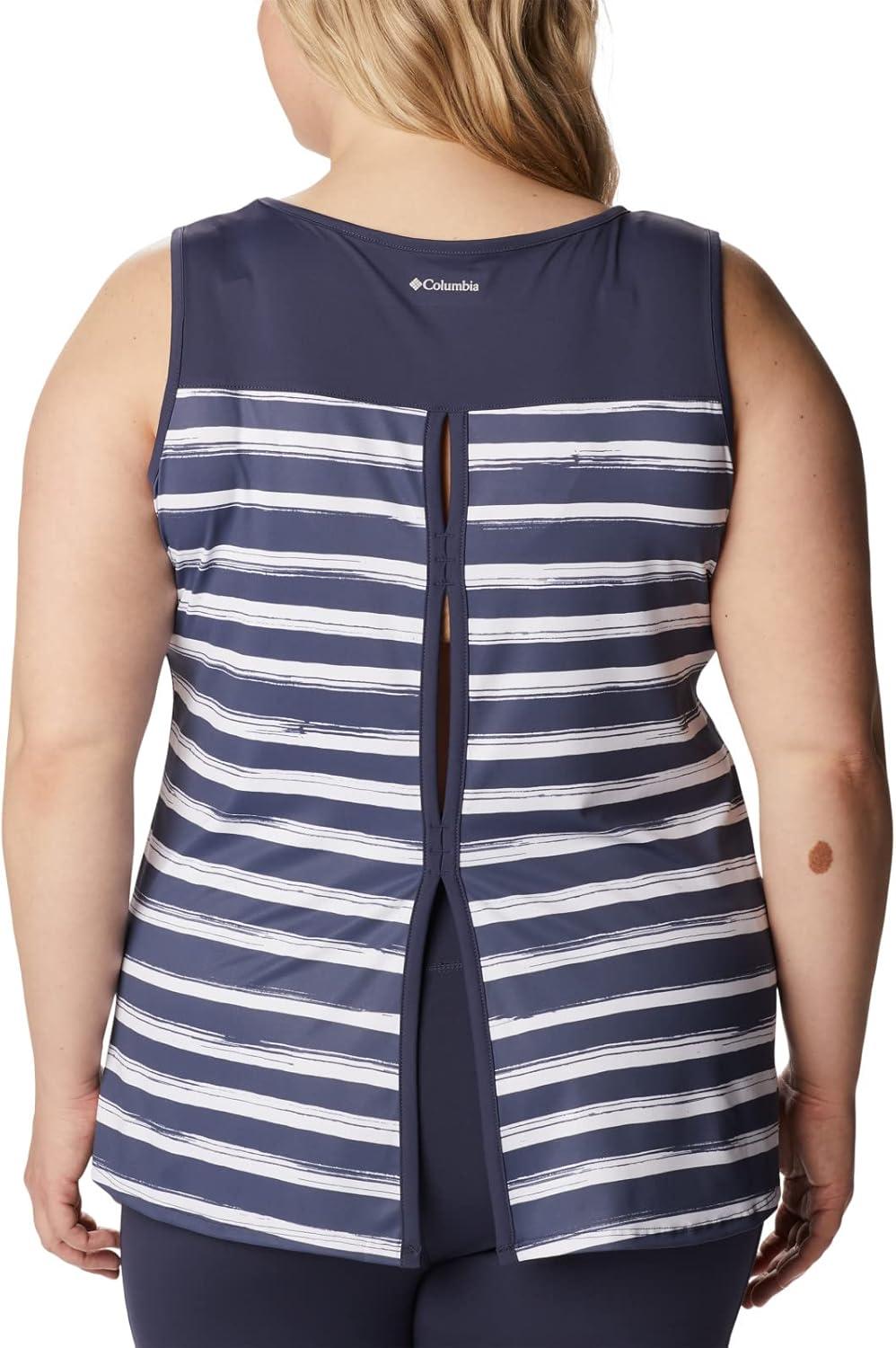 imageColumbia Womens Columbia Womens Chill River Tank Top Moisture Wicking Sun ProtectionNocturnal Brush Stripe