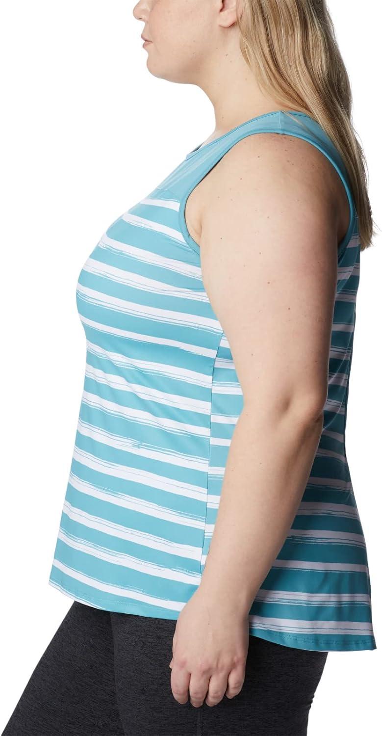 imageColumbia Womens Columbia Womens Chill River Tank Top Moisture Wicking Sun ProtectionSea Wave Brush Stripe