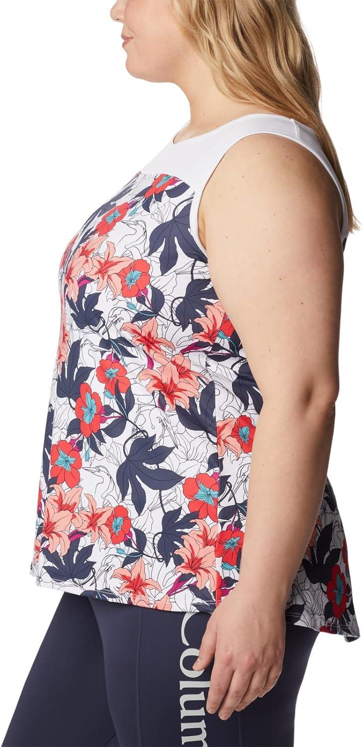 imageColumbia Womens Columbia Womens Chill River Tank Top Moisture Wicking Sun ProtectionWhite Lakeshore Floral Multi