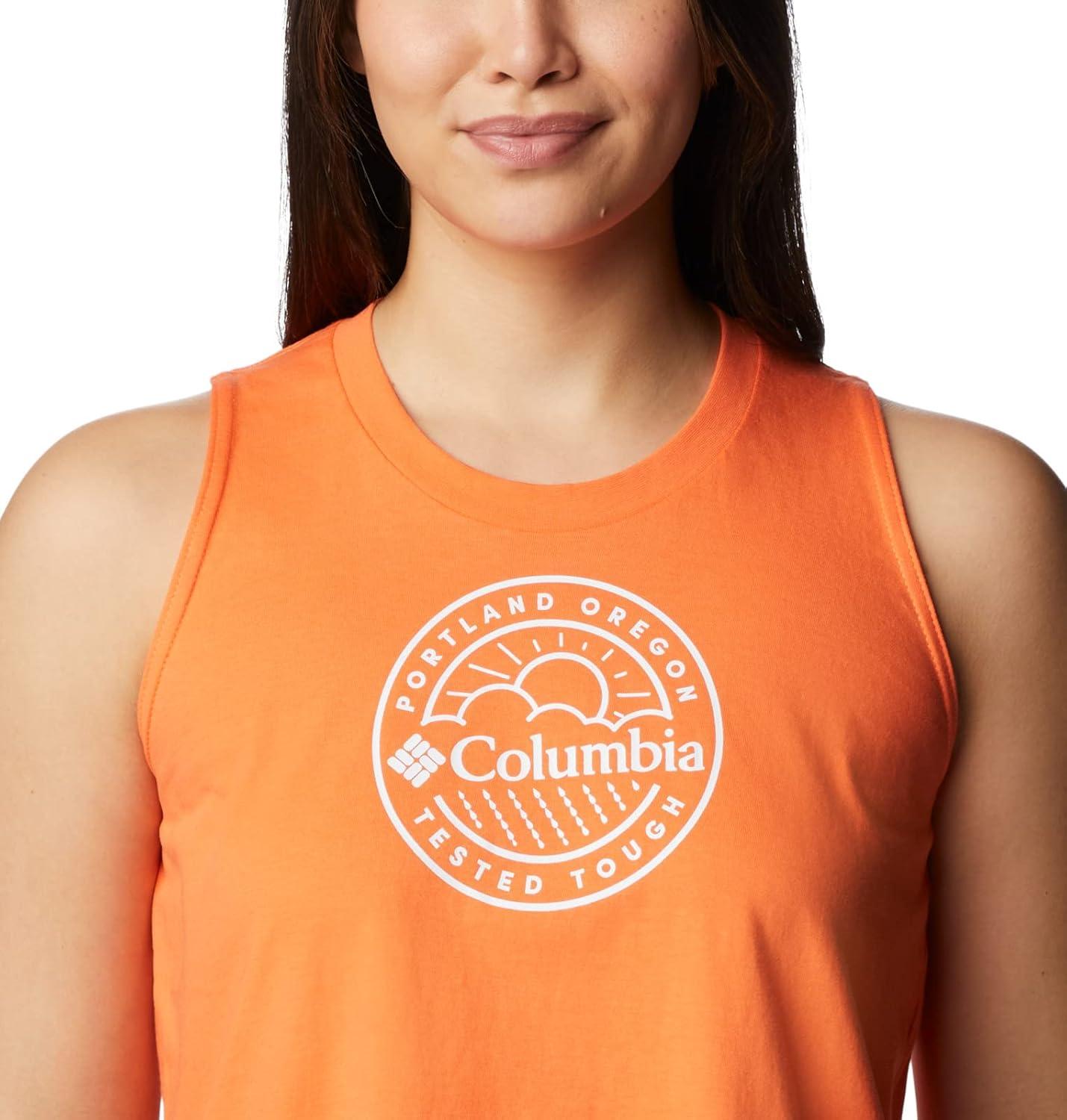 imageColumbia Womens North Cascades TankSunset OrangePdx Tested Tough Graphic