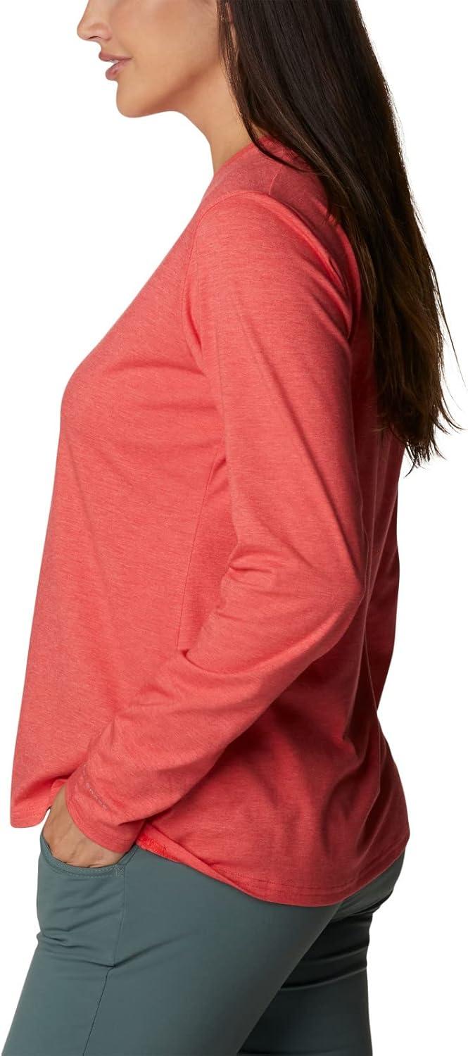 imageColumbia Womens Sun Trek Ls TeeRed Hibiscus Heather