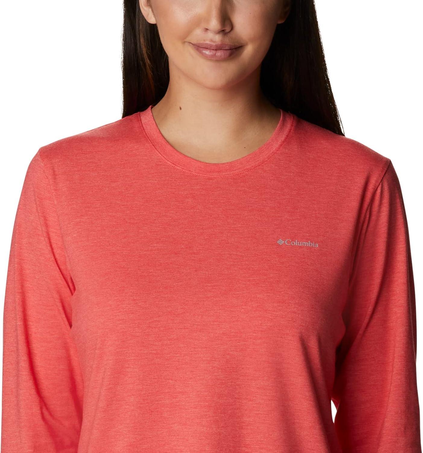 imageColumbia Womens Sun Trek Ls TeeRed Hibiscus Heather