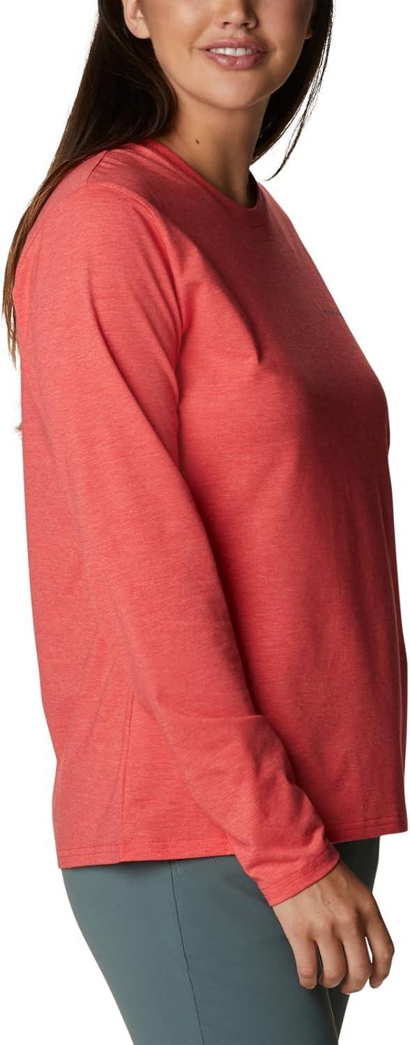 imageColumbia Womens Sun Trek Ls TeeRed Hibiscus Heather