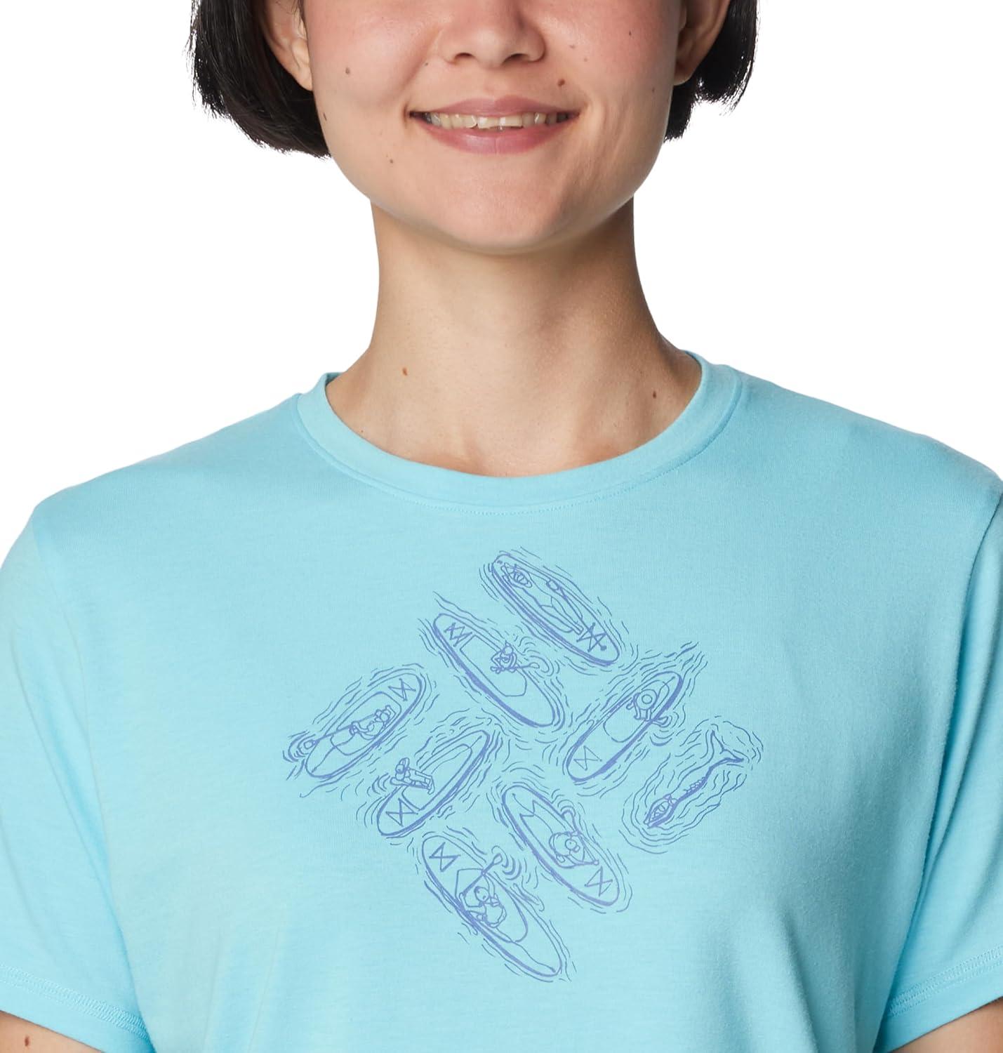 imageColumbia Womens Sun Trek Ss Graphic TeeAquamarineOutlined Kayaks