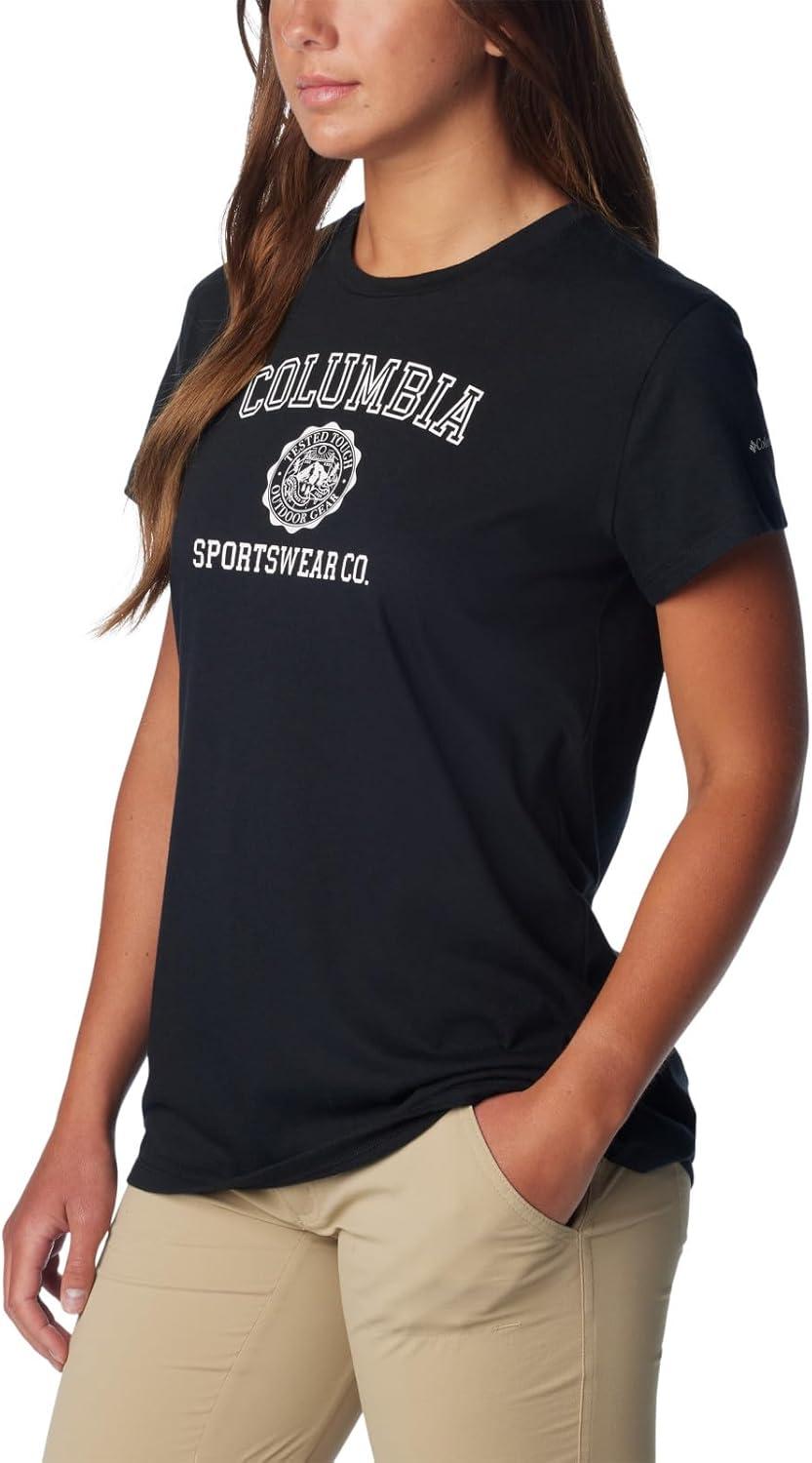imageColumbia Womens Sun Trek Ss Graphic TeeBlackCsc Emblem
