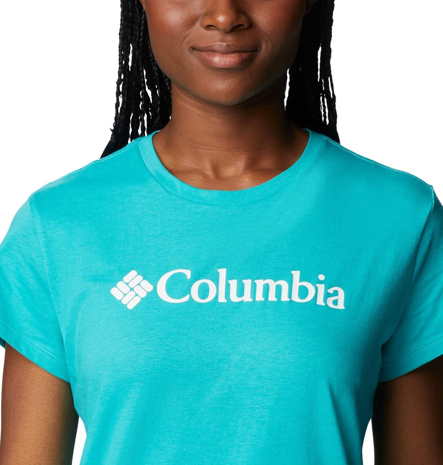 imageColumbia Womens Sun Trek Ss Graphic TeeBright AquaCsc Branded Graphic
