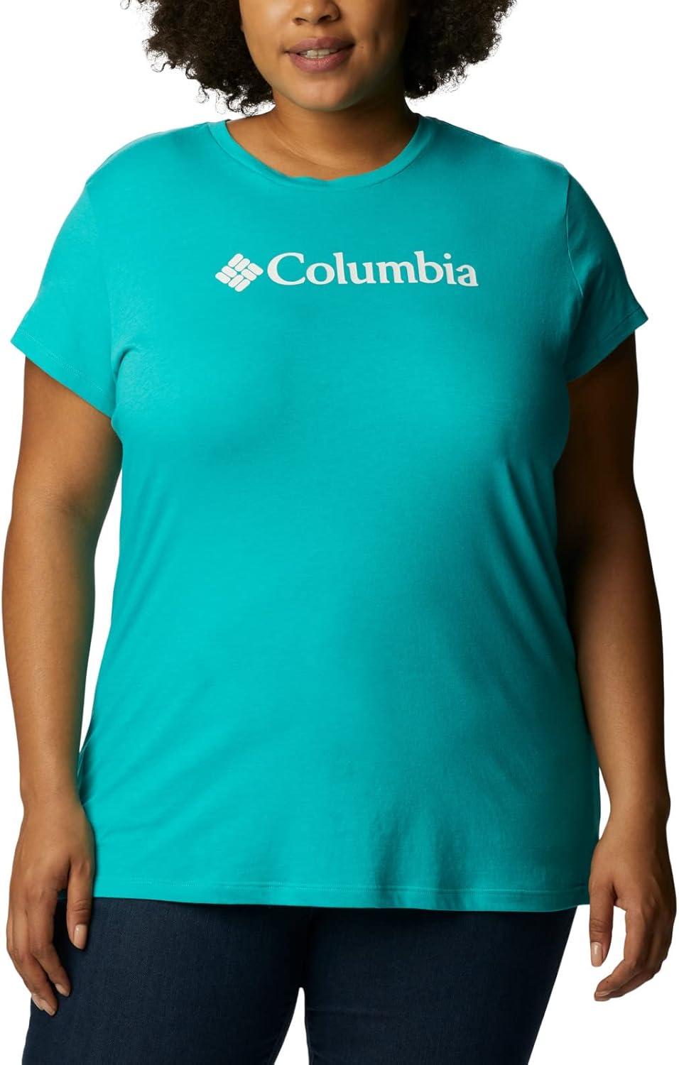 imageColumbia Womens Sun Trek Ss Graphic TeeBright AquaCsc Branded Graphic