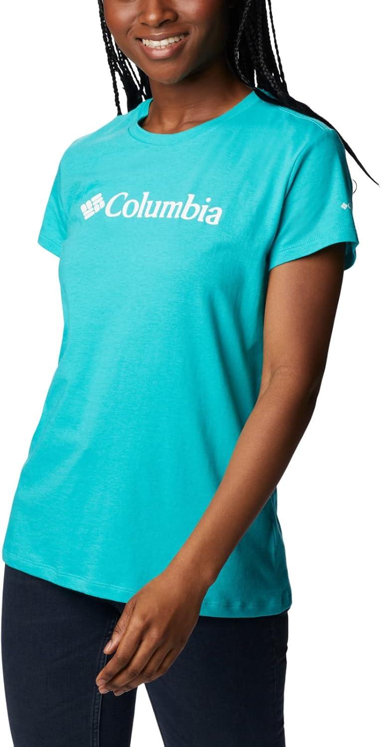 imageColumbia Womens Sun Trek Ss Graphic TeeBright AquaCsc Branded Graphic