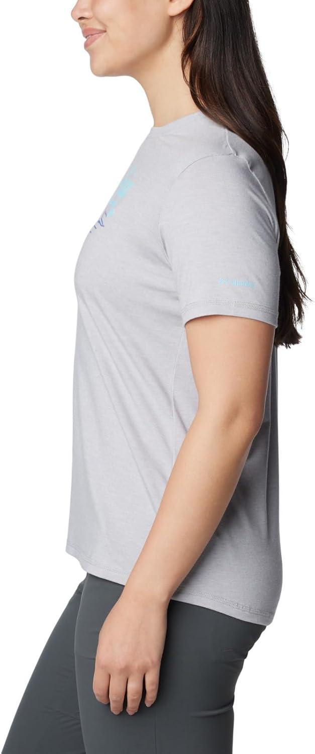 imageColumbia Womens Sun Trek Ss Graphic TeeColumbia Grey HeatherSimply Scripted
