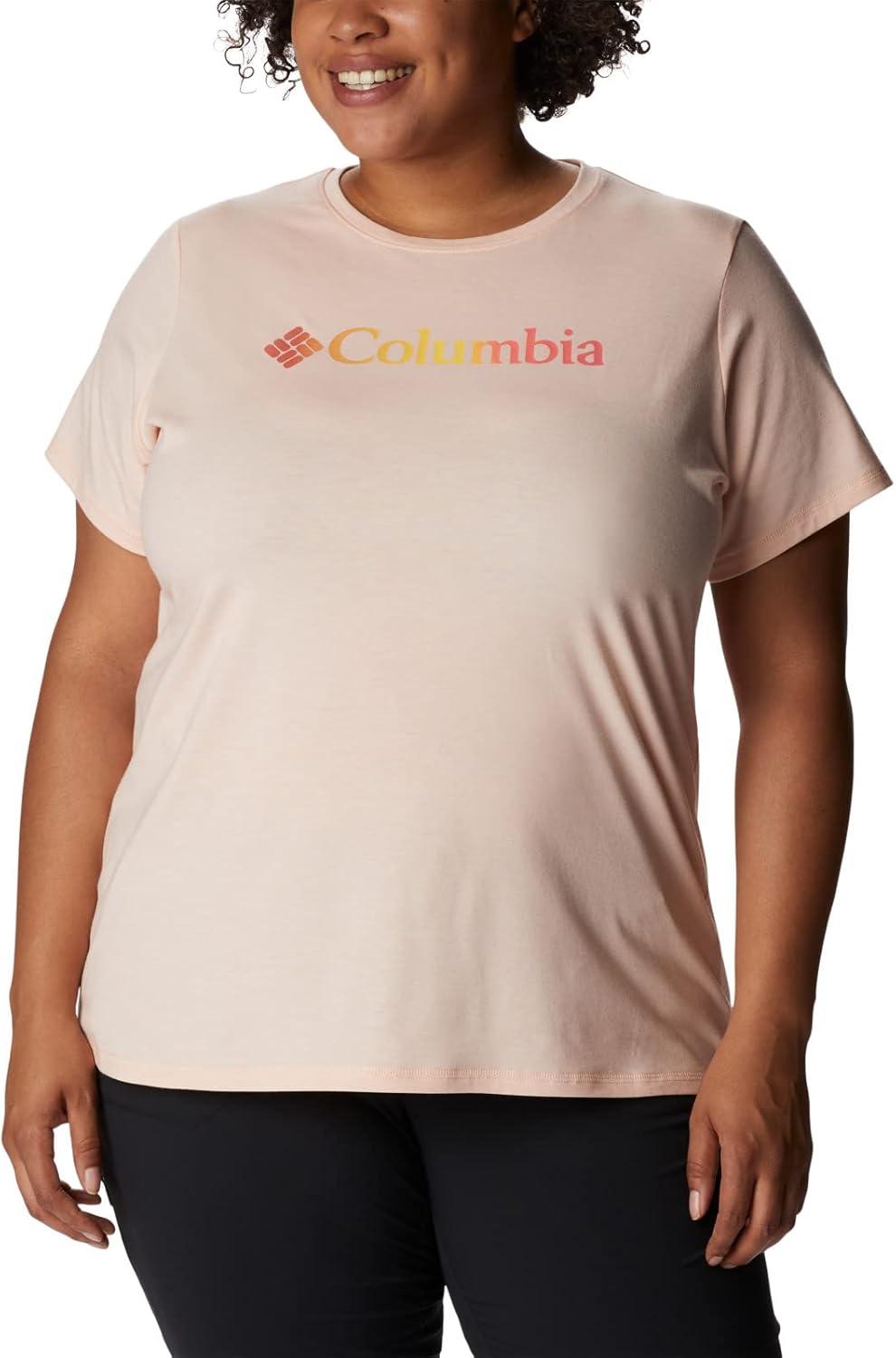imageColumbia Womens Sun Trek Ss Graphic TeePeach Blossom HeatherCsc Gradient
