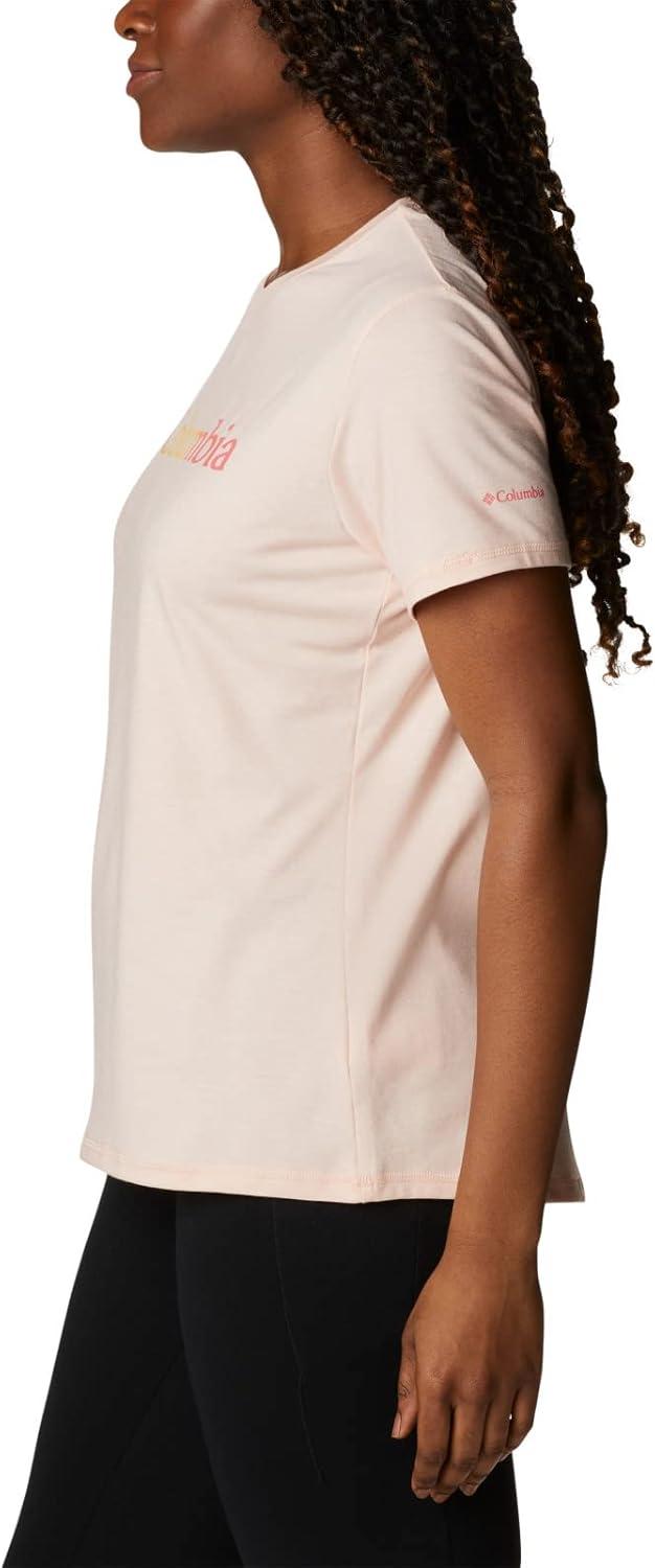 imageColumbia Womens Sun Trek Ss Graphic TeePeach Blossom HeatherCsc Gradient