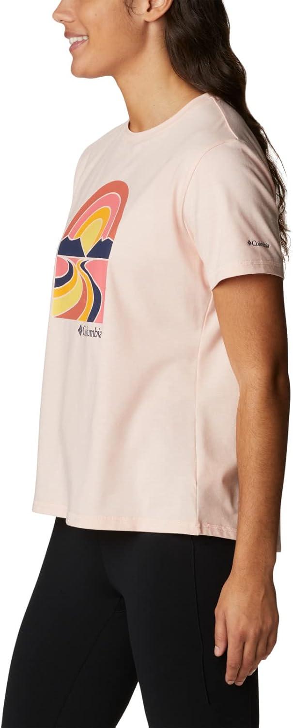 imageColumbia Womens Sun Trek Ss Graphic TeePeach Blossom HeatherSuntrek Trails
