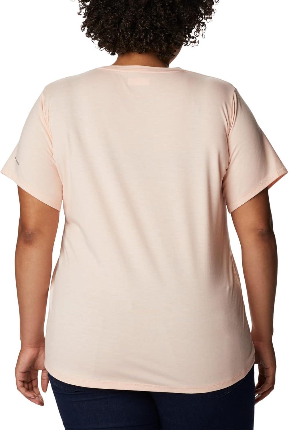 imageColumbia Womens Sun Trek Ss Graphic TeePeach Blossom HeatherSuntrek Trails