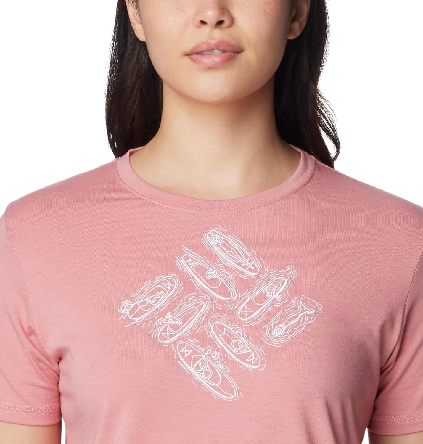 imageColumbia Womens Sun Trek Ss Graphic TeePink AgaveOutlined Kayaks