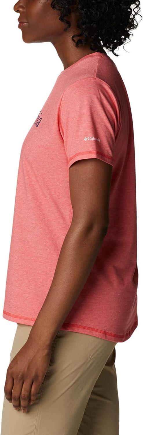 imageColumbia Womens Sun Trek Ss Graphic TeeRed Hibiscus HeatherBranded Gradient