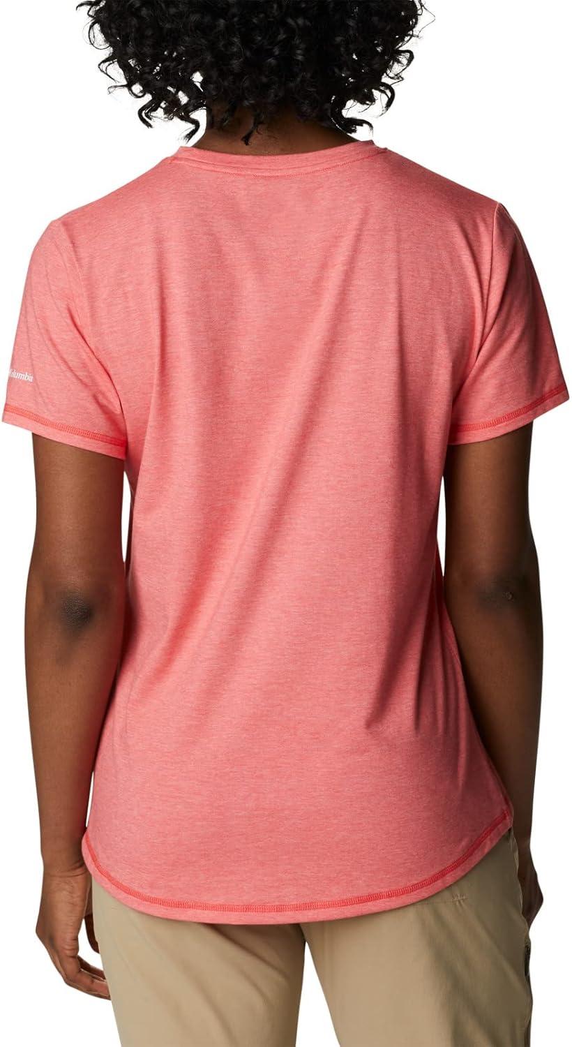imageColumbia Womens Sun Trek Ss Graphic TeeRed Hibiscus HeatherBranded Gradient