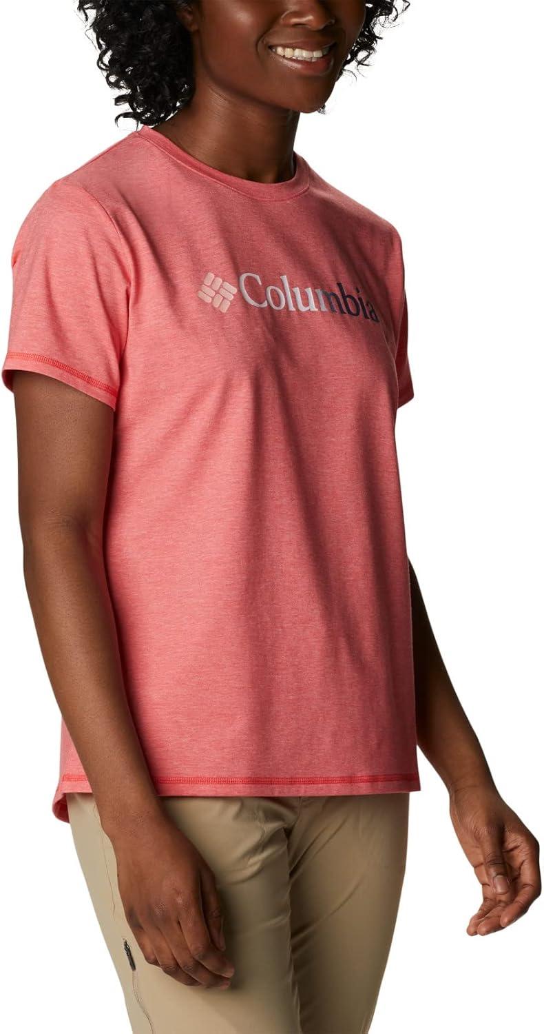 imageColumbia Womens Sun Trek Ss Graphic TeeRed Hibiscus HeatherBranded Gradient