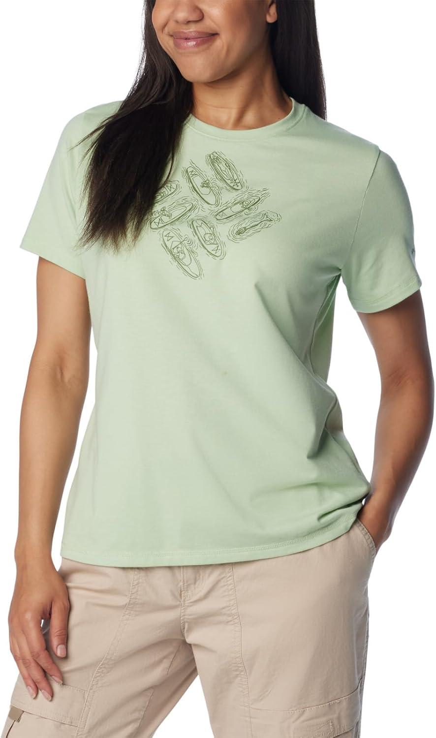 imageColumbia Womens Sun Trek Ss Graphic TeeSage LeafOutlined Kayaks