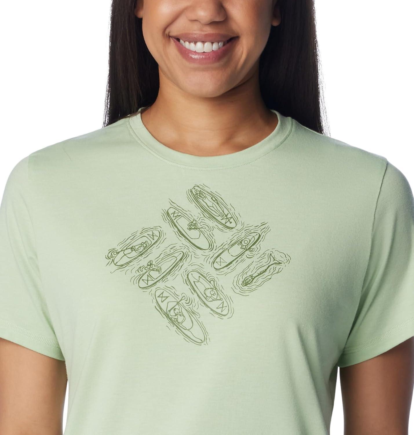 imageColumbia Womens Sun Trek Ss Graphic TeeSage LeafOutlined Kayaks
