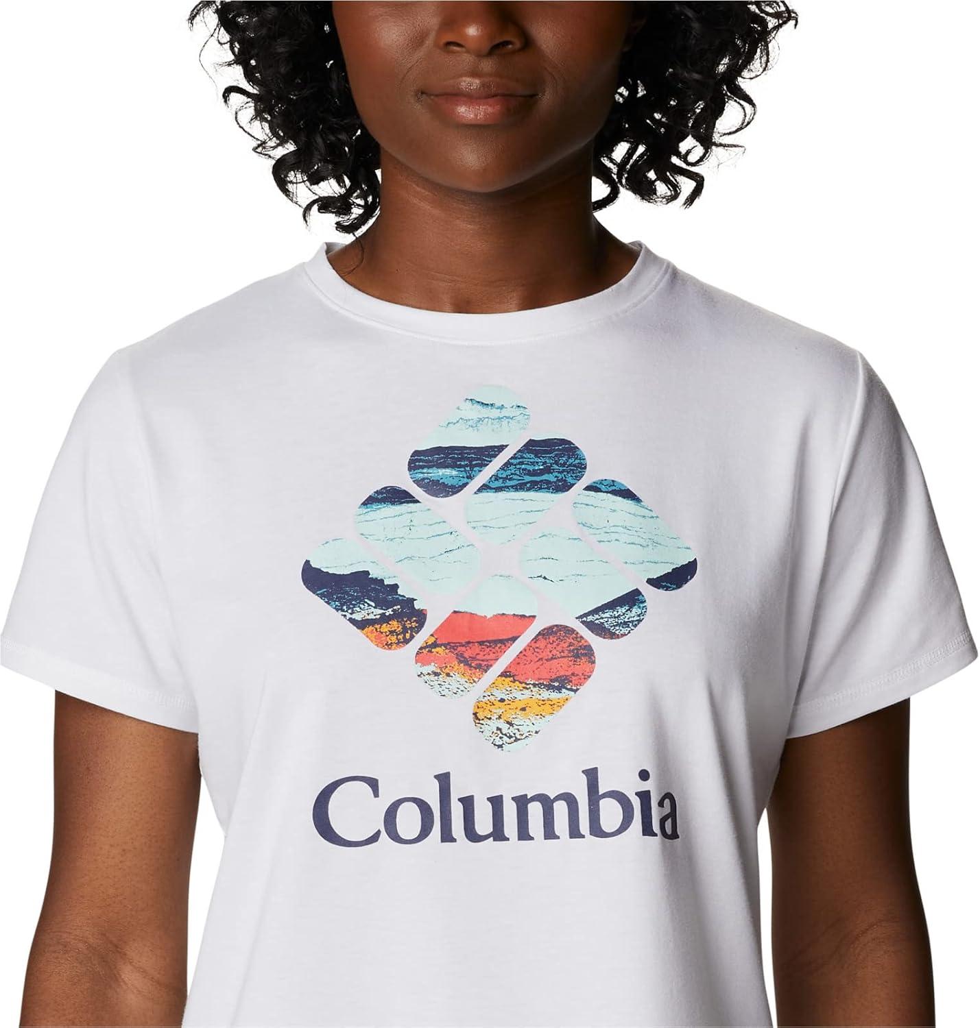imageColumbia Womens Sun Trek Ss Graphic TeeWhiteCsc Stacked
