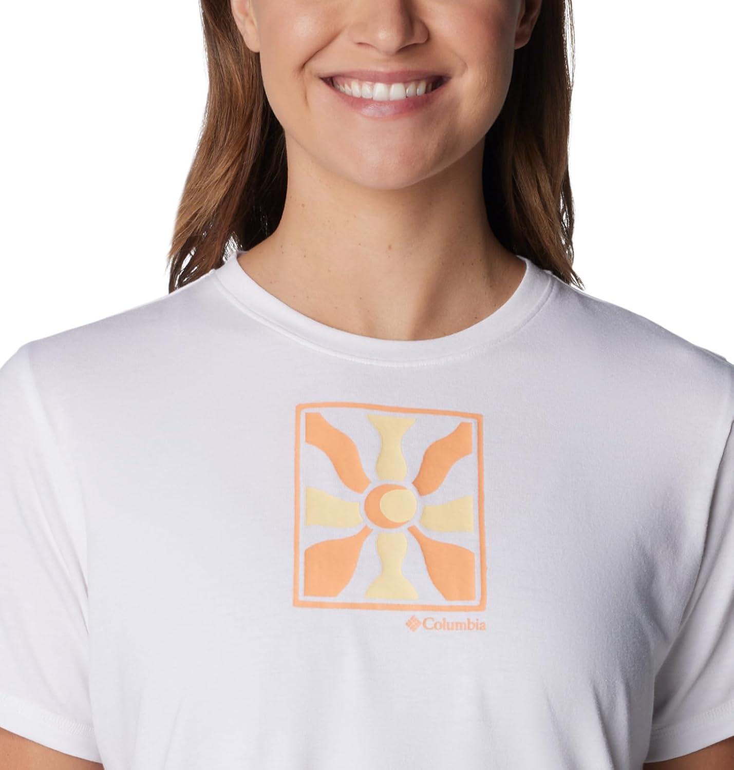imageColumbia Womens Sun Trek Ss Graphic TeeWhiteWavy Rays