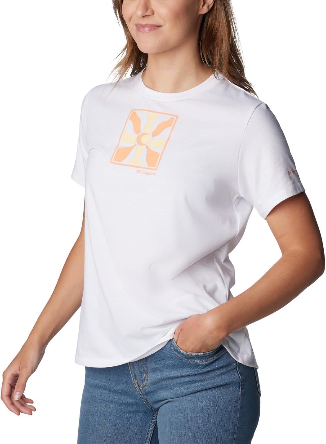 imageColumbia Womens Sun Trek Ss Graphic TeeWhiteWavy Rays