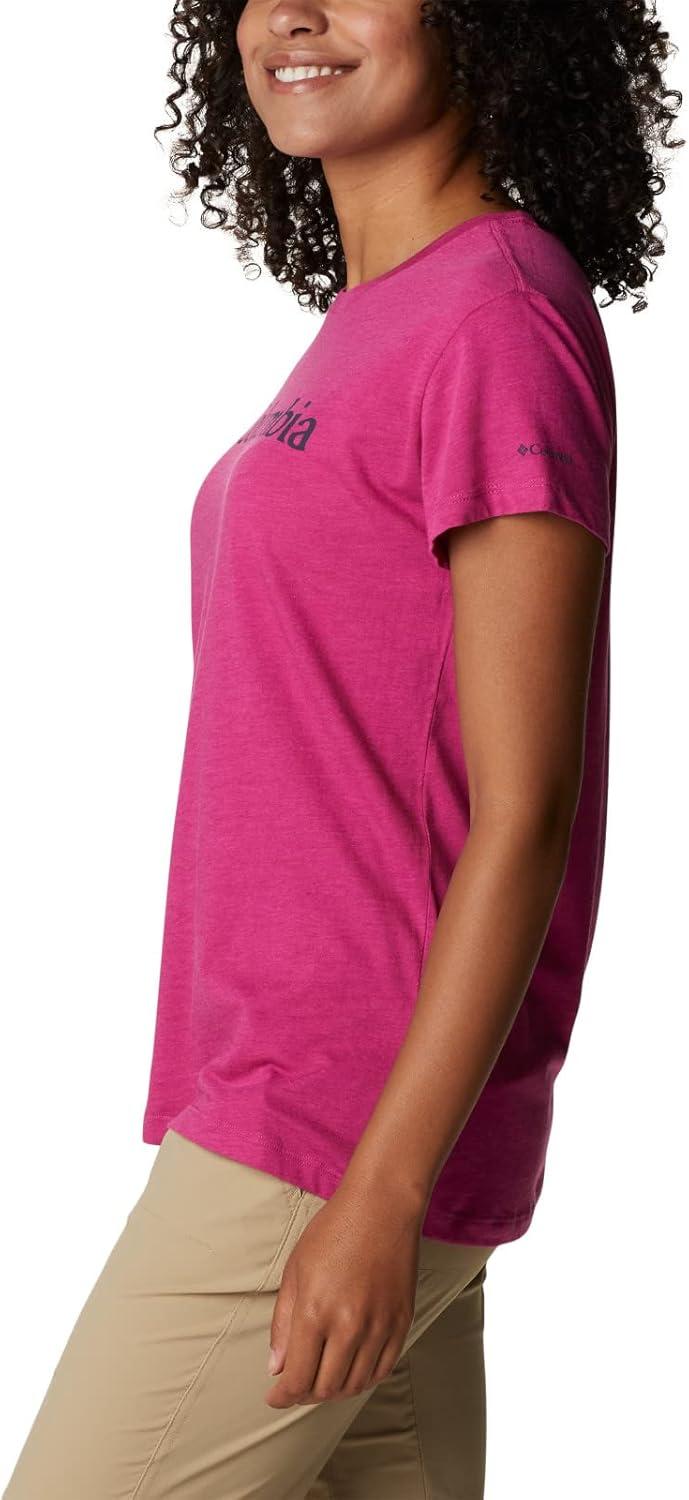 imageColumbia Womens Sun Trek Ss Graphic TeeWild Fuchsia HeatherGem Columbia