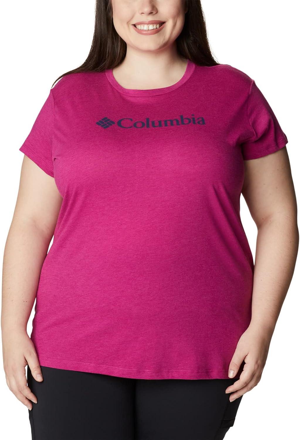 imageColumbia Womens Sun Trek Ss Graphic TeeWild Fuchsia HeatherGem Columbia