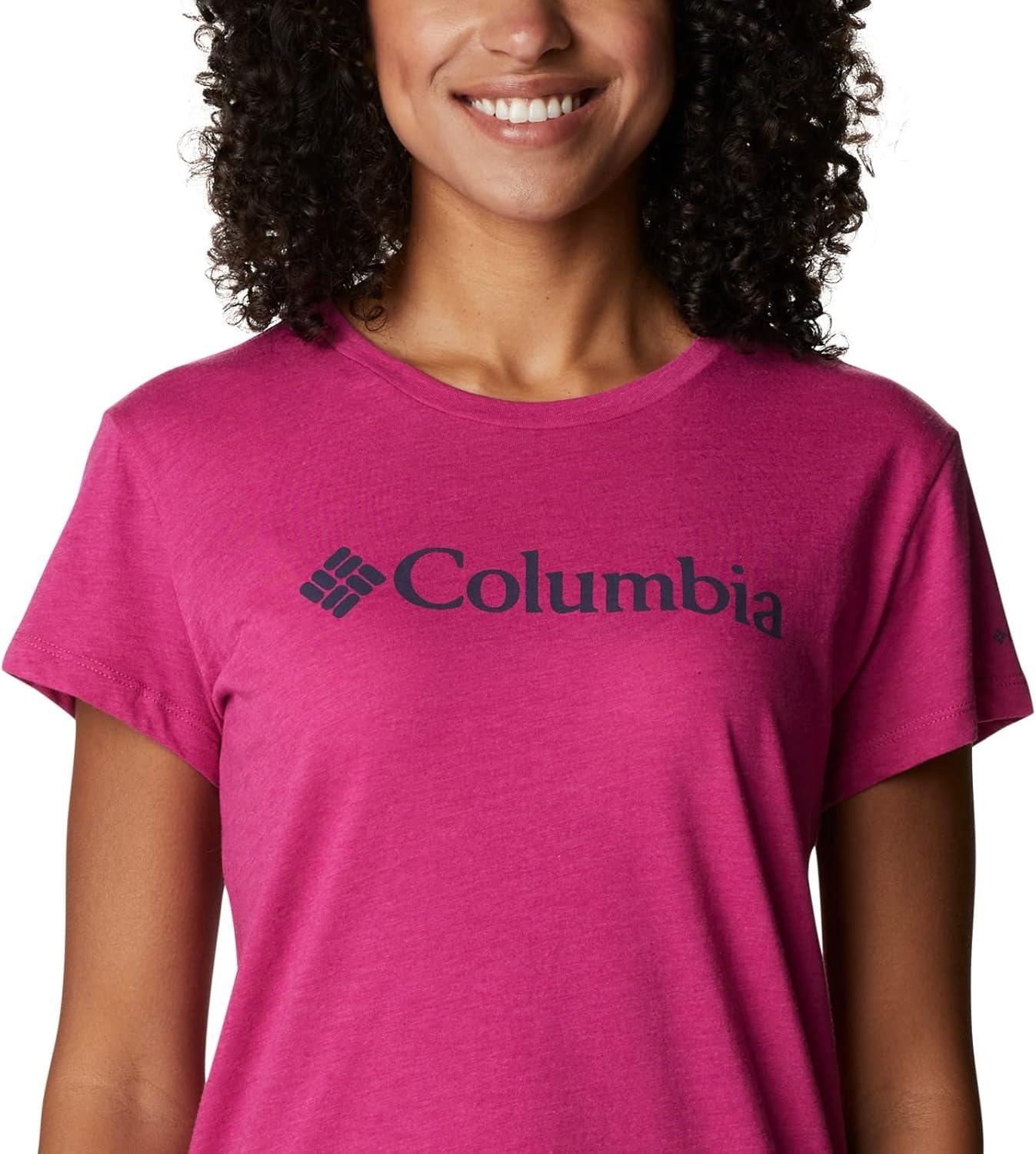imageColumbia Womens Sun Trek Ss Graphic TeeWild Fuchsia HeatherGem Columbia