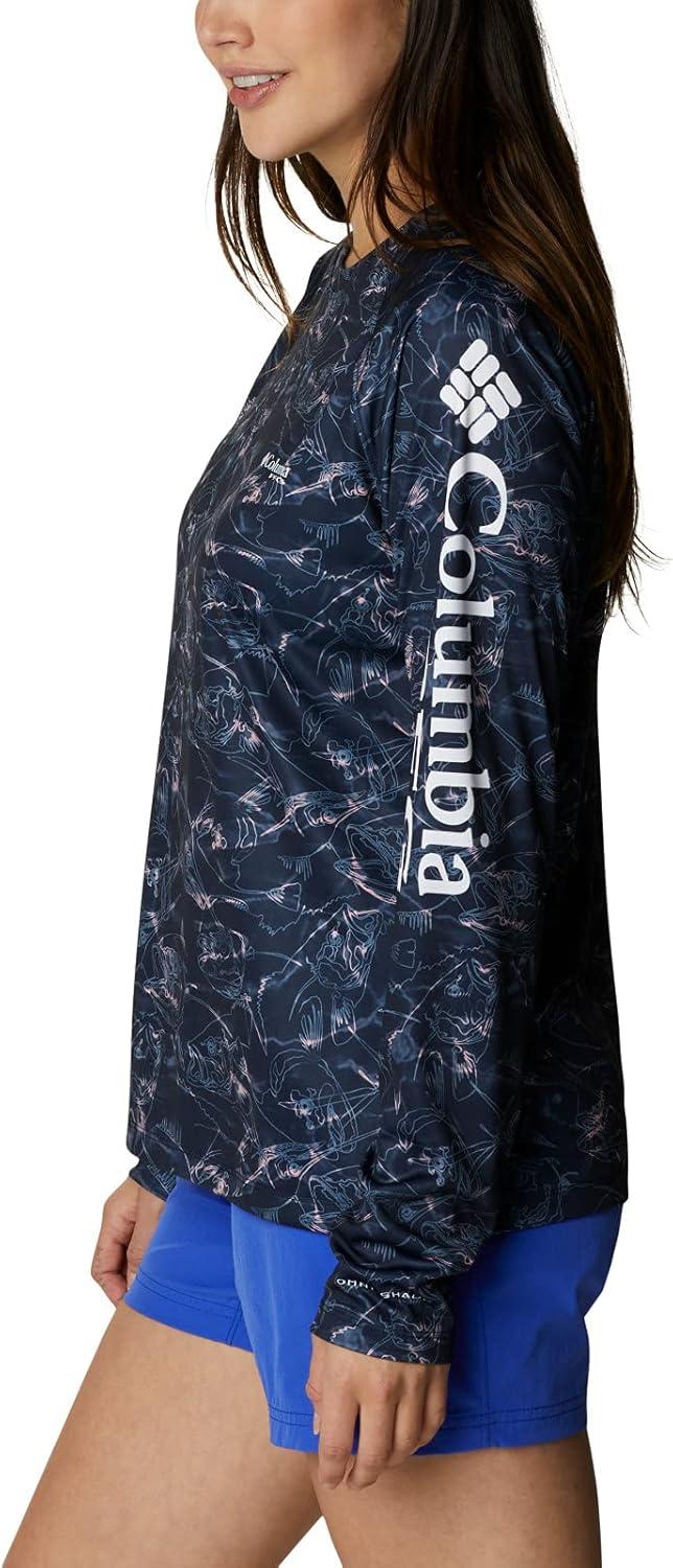 imageColumbia Womens Super Tidal Tee Long SleeveCollegiate Navy Contour Fish