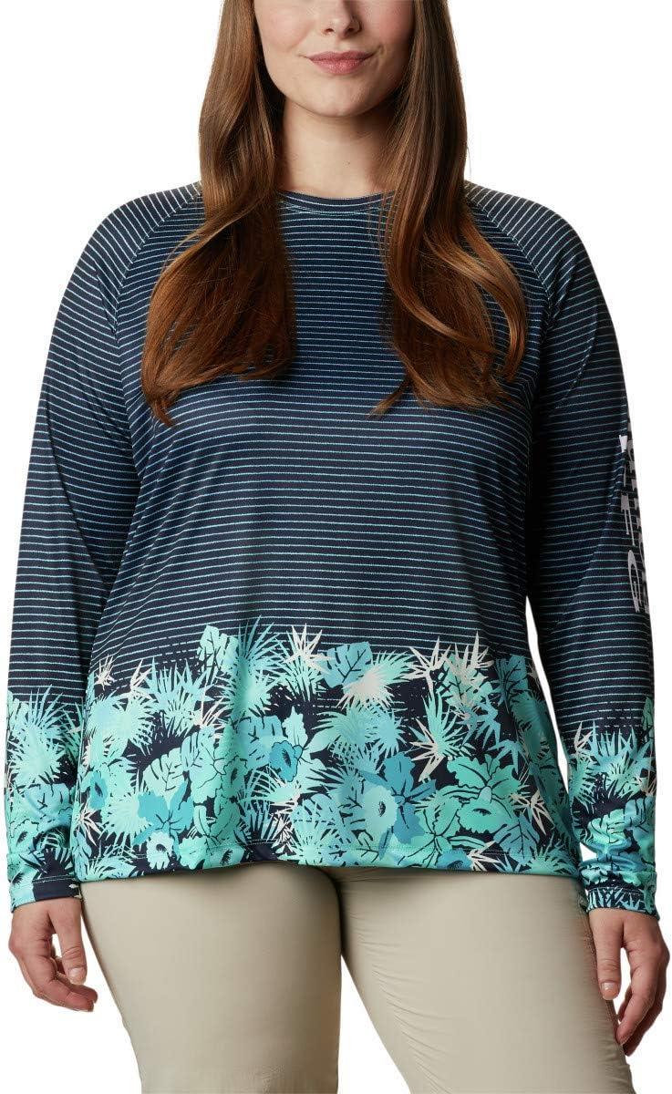 imageColumbia Womens Super Tidal Tee Long SleeveDolphin Wild Stripes Print
