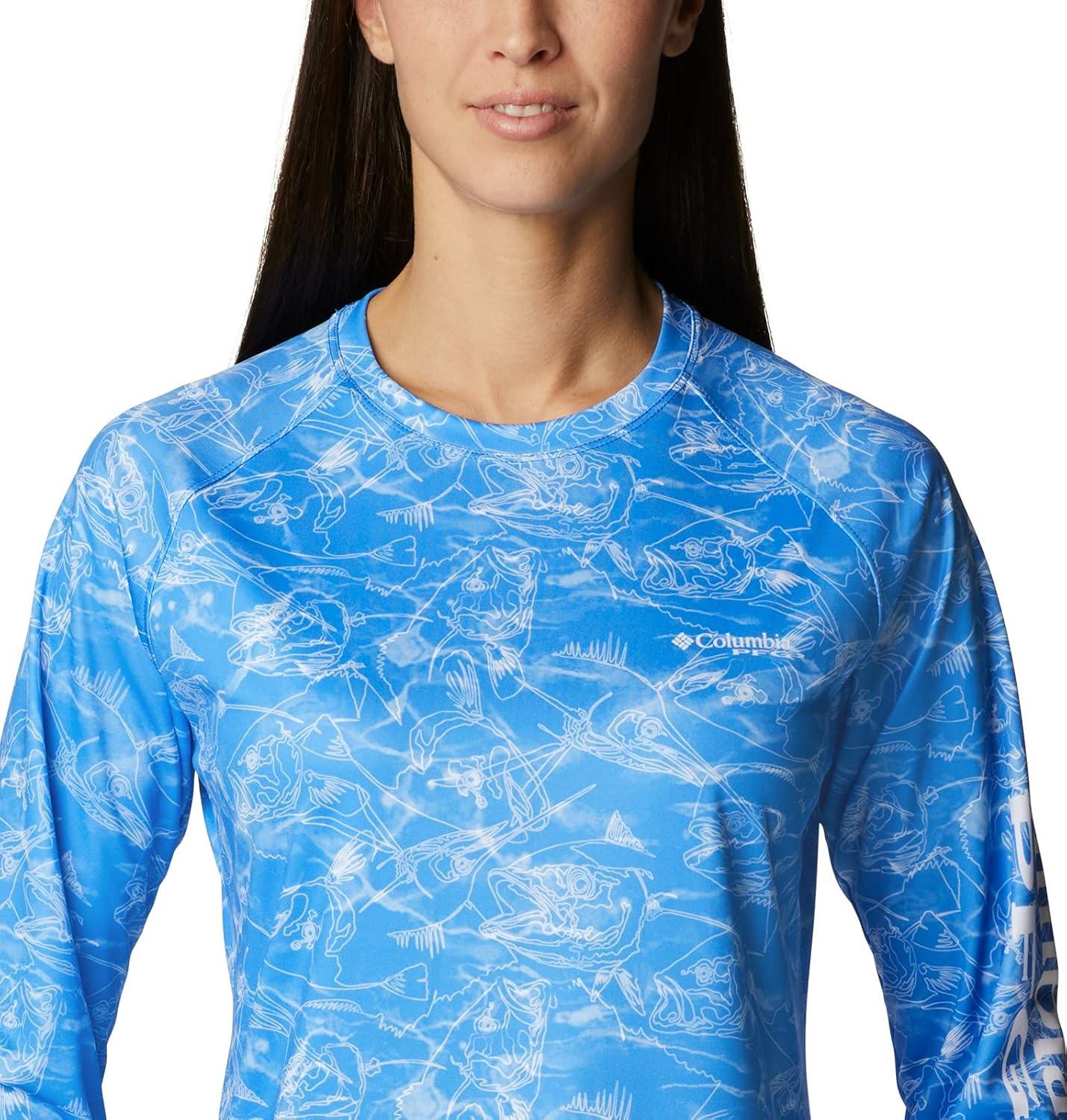 imageColumbia Womens Super Tidal Tee Long SleeveHarbor Blue Contour Fish