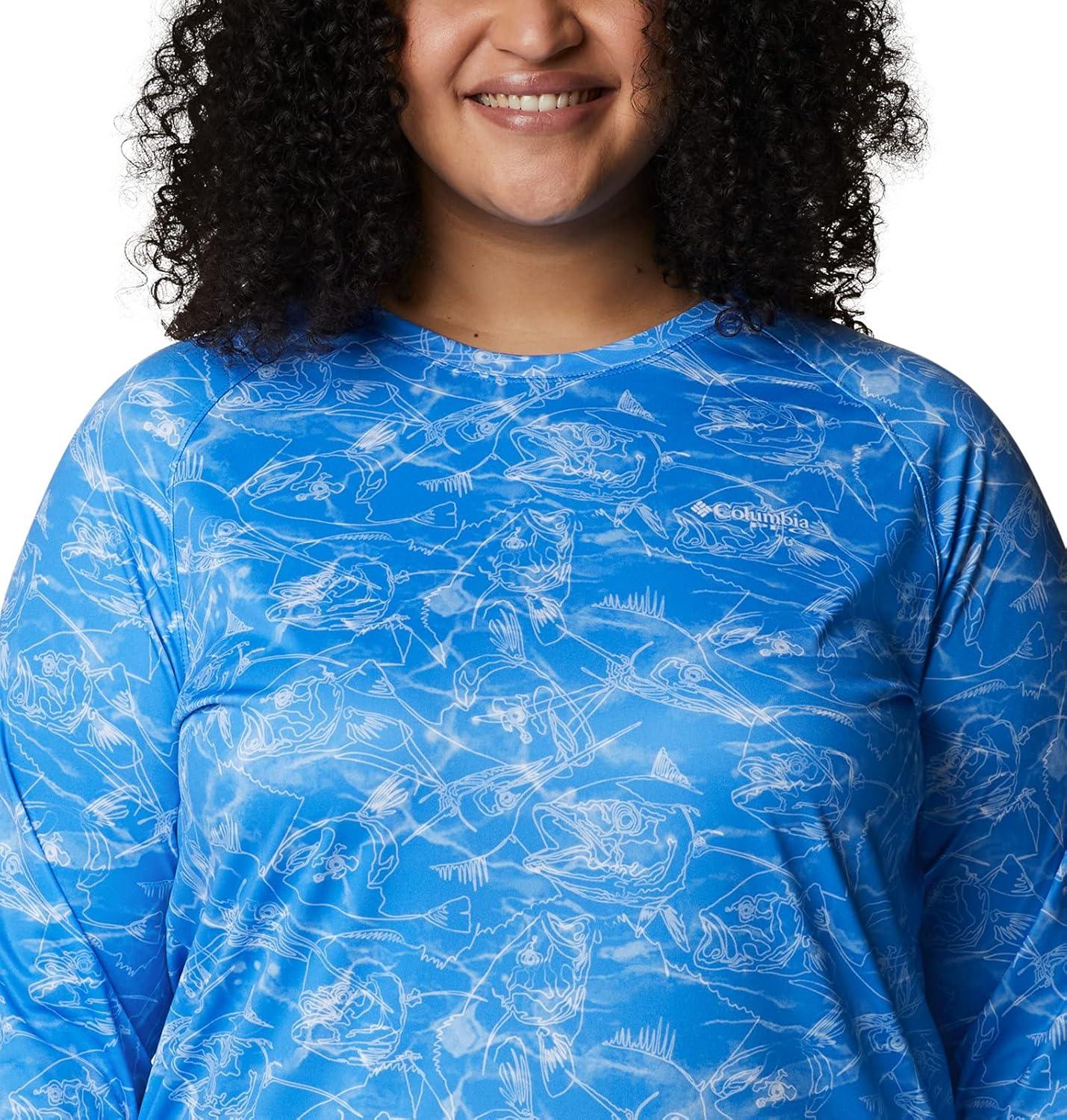 imageColumbia Womens Super Tidal Tee Long SleeveHarbor Blue Contour Fish