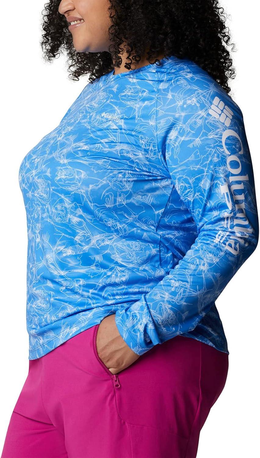 imageColumbia Womens Super Tidal Tee Long SleeveHarbor Blue Contour Fish