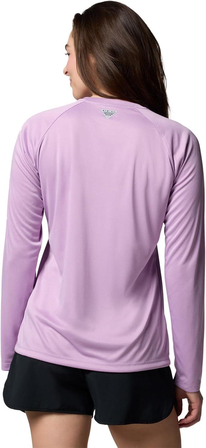 imageColumbia Womens Super Tidal Tee Long SleeveHydrangea HeatherWhite Logo