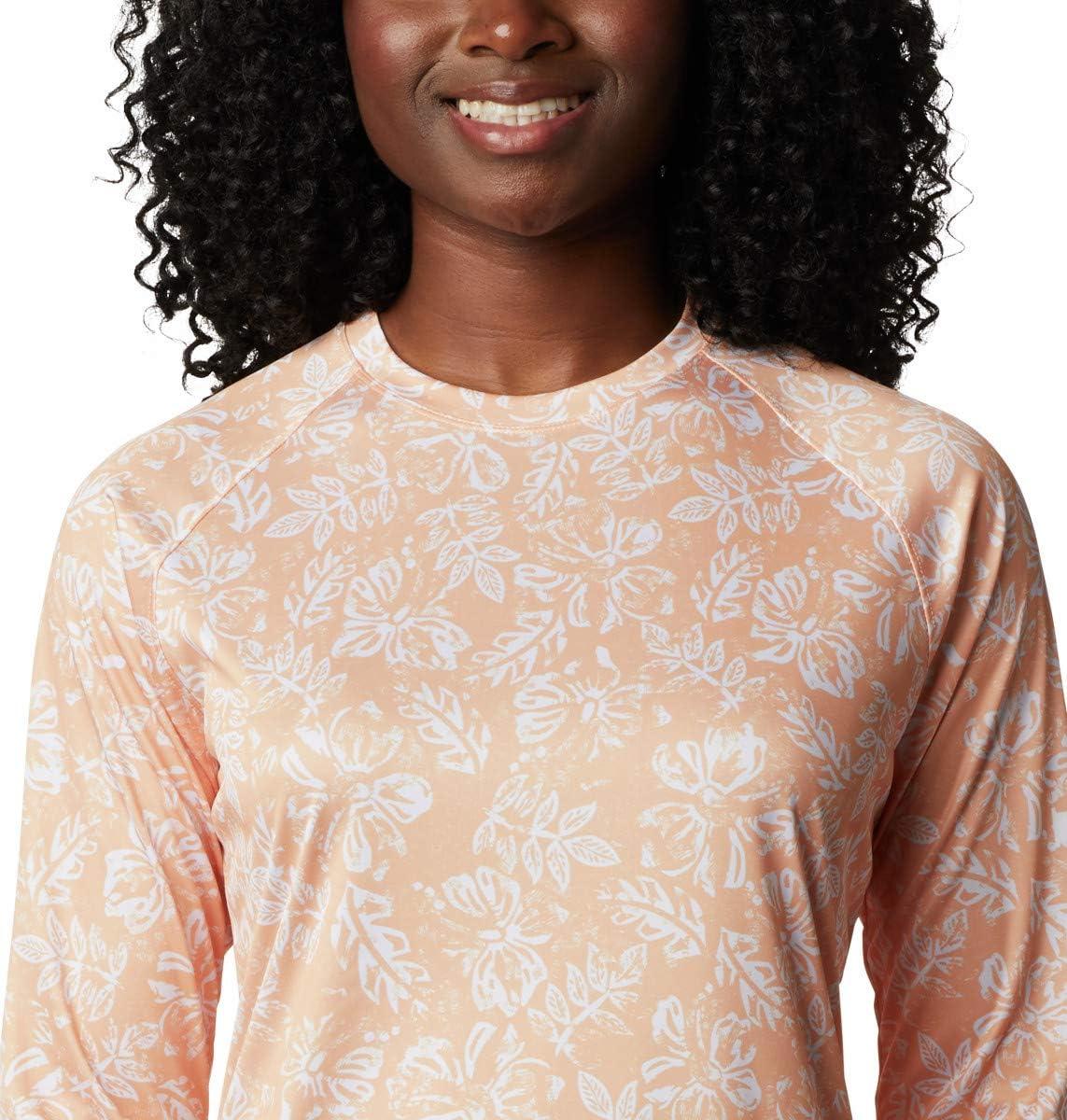 imageColumbia Womens Super Tidal Tee Long SleeveLight Juice Archive Palms Print