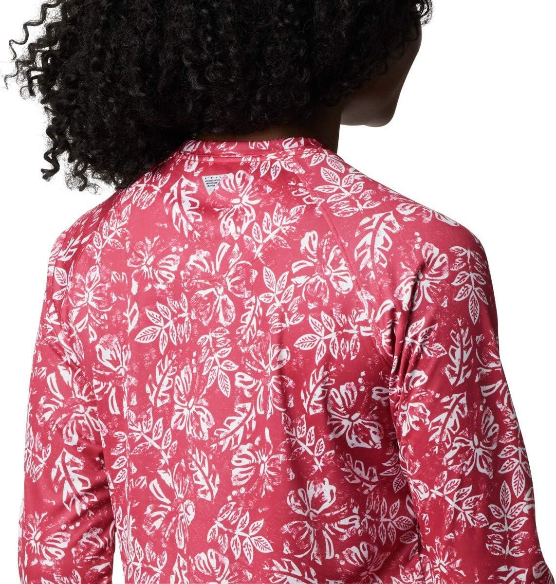 imageColumbia Womens Super Tidal Tee Long SleeveRed Lily Archive Palms Print